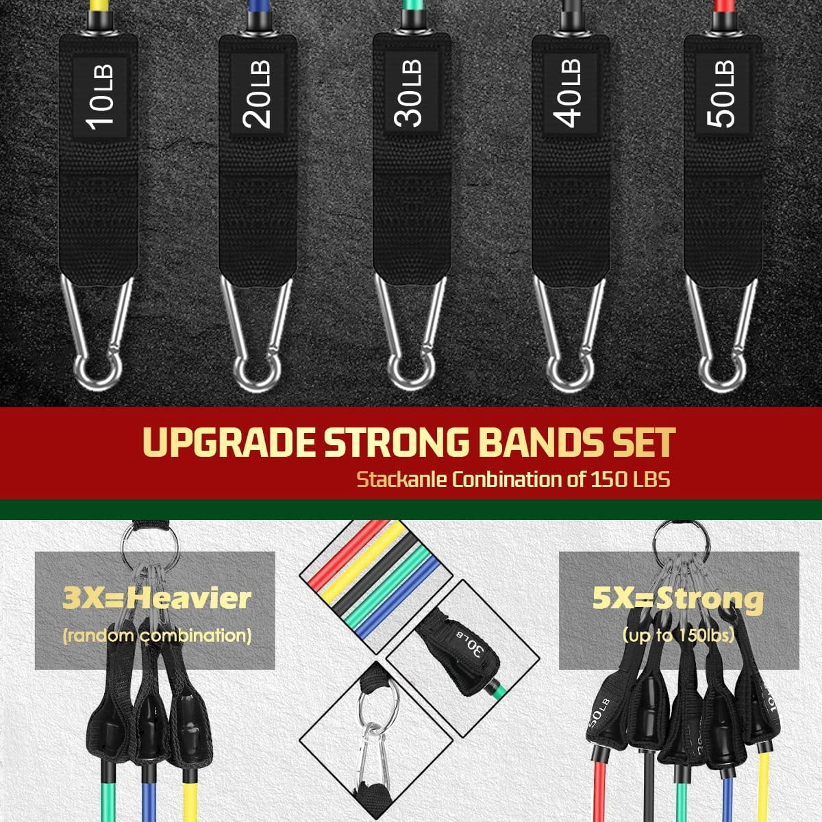 Resistance Bands Set with Handles – Full Body Home Workout