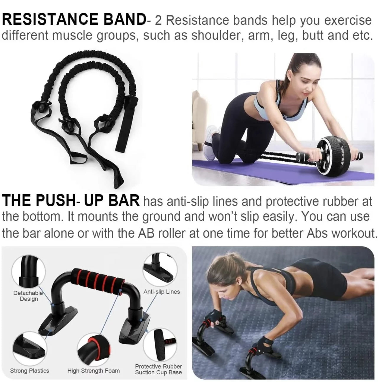 Ab Roller 17-in-1 Complete Home Workout Kit