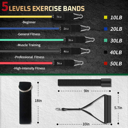 Resistance Bands Set with Handles – Full Body Home Workout